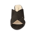thumbnail image 6 of BLISSFUL STEP Women's Sandals Block Heels Crisscross Strap Mules Slide Sandals Coffee 7, 6 of 7
