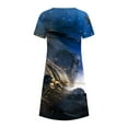 thumbnail image 4 of Robes Maxi pour Femmes 2023 Décontractées Robe d'Été Bohème à Imprimé à Manches Courtes Robe de Plage Longueur Genou Robe à Manches Courtes en Liquidation, 4 of 5