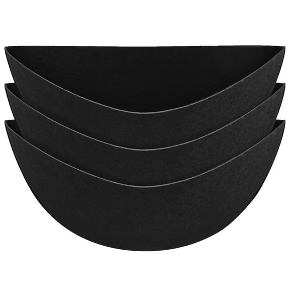 3 Pcs 16x7.9 in Half Round Felt Plant Liners, Reusable Garden Basket Liners for Planters, Waterproof and Breathable Hanging Flower Baskets Liners