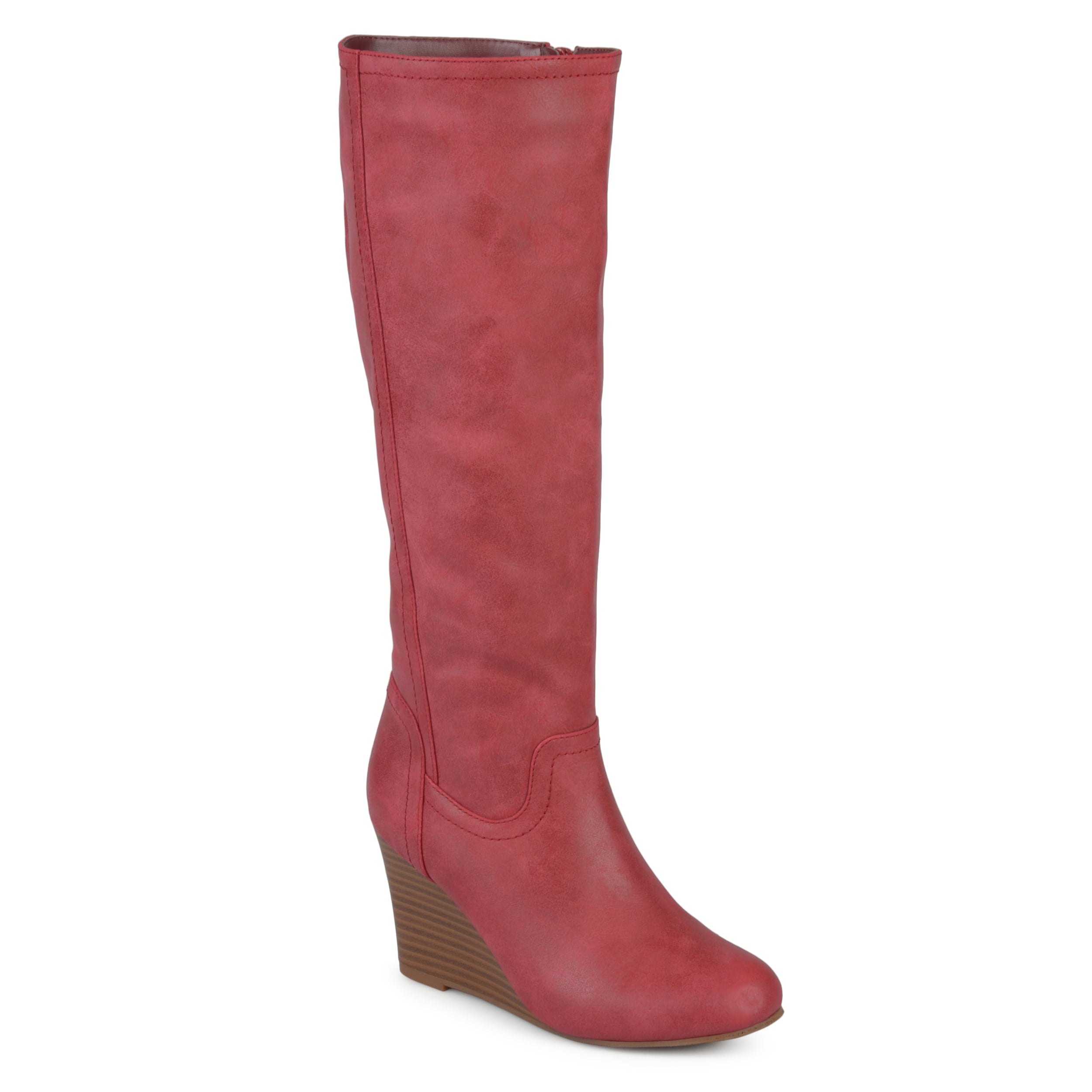 womens mid calf wedge boots