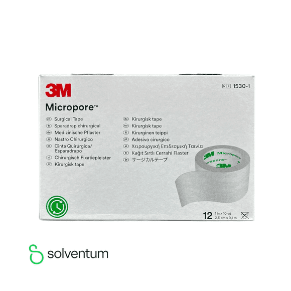 3M Cinta Adhesiva Micropore 1" 1530-1, Caja con 12 rollos