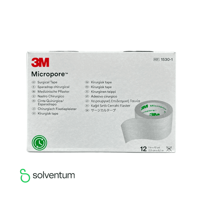 3M Cinta Adhesiva Micropore 1" 1530-1, Caja con 12 rollos