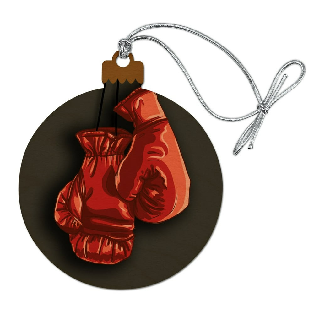 Red Boxing Gloves Boxer Wood Christmas Tree Holiday Ornament - Walmart