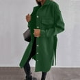 thumbnail image 4 of Ftwytp Long Trench Coat For Women Uk Loose Fit Double-Breasted Elegant Windbreake Coats With Belt Lapel Collar Solid Outwear Winter Jacket, 4 of 9