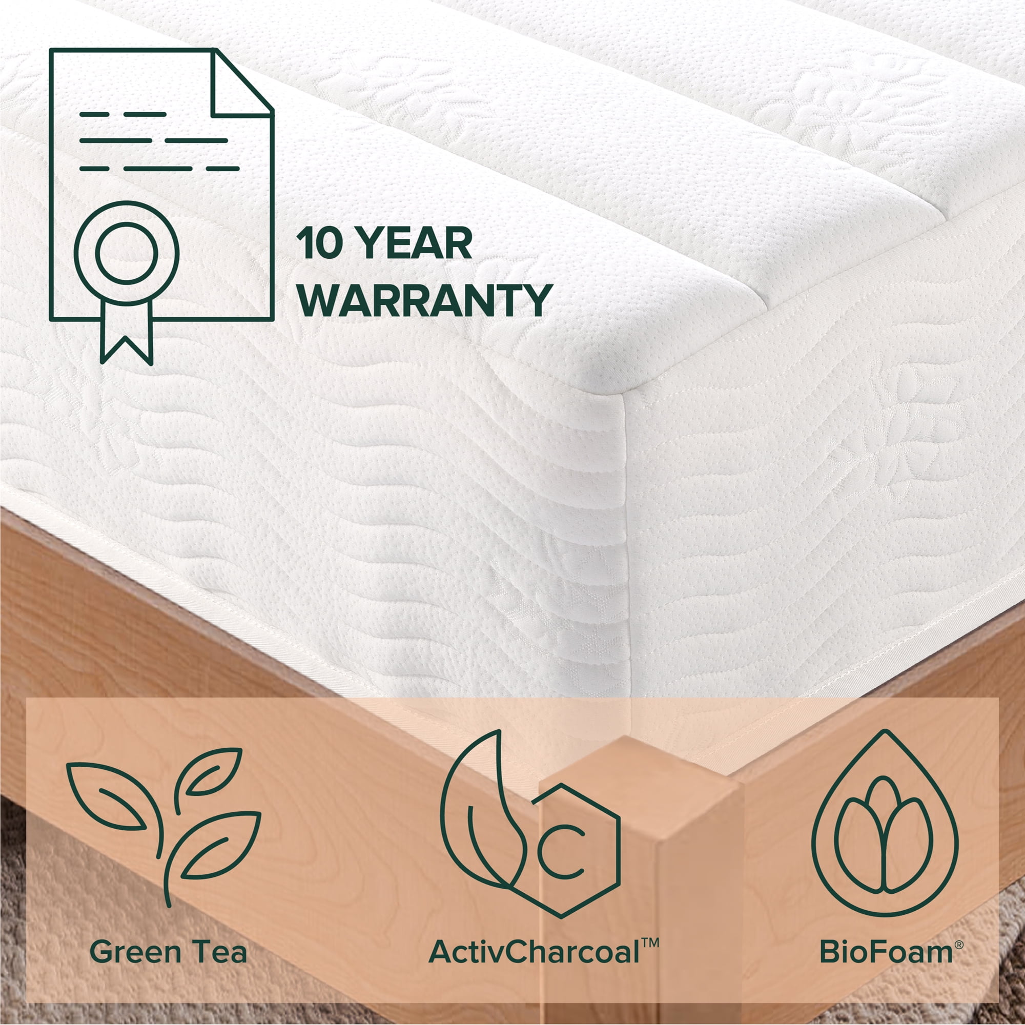 Zinus Spa Sensations Pressure Relief 10" Queen Hybrid Mattress