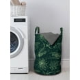 thumbnail image 3 of Nautical Laundry Bag, Tropical Fish Underwater Plants Jellyfish and Seaweed Ocean Art, Hamper Basket with Handles Drawstring Closure for Laundromats, 13" x 19", Reseda Green Green, by Ambesonne, 3 of 4