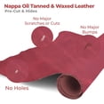 thumbnail image 4 of ELW 5-6 oz 2-2.4mm Nappa Oil Tanned & Waxy Finish Leather Pre-Cuts & Hides  Size: 2 PCS 12"x12" 30.4-30.5 cm  Red Color  Full Grain Genuine Craftsman Grade A/B, Leatherworking, Sheets, 4 of 5