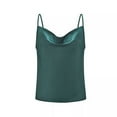 thumbnail image 3 of PMVFHDE Women Camisole Solid Color Chiffon Suspenders Elegant Casual Layering Vest Tops For Women Basic Sleeveless Green,M, 3 of 4