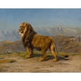 thumbnail image 2 of Rosa Bonheur 24x20 Black Ornate Framed Double Matted Museum Art Print Titled: Lion in a Mountainous Landscape (1880), 2 of 5