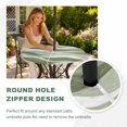 thumbnail image 4 of Round Outdoor Tablecloth with Umbrella Hole and Zipper, Sage Green Ombre Tablecloth with Elastic Waterproof, Modern Moire Abstract Art Aesthetics Patio Table Covers for 31" - 35" Picnic Pool Tables, 4 of 9