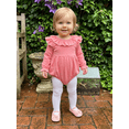 thumbnail image 5 of Loicainy Infant Baby Girls Fall Bodysuit 3 6 12 18 Months Long Sleeve Ruffled Round Neck Romper Clothes, 5 of 9