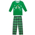 thumbnail image 2 of Conjuntos de pijama INSPIRE CHIC Ropa de noche familiar Impresión de reno navideño Camisetas de manga larga con pantalones ["Niños y Niñas"] XS Verde, 2 of 4