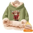 thumbnail image 4 of Hiijoy Girls Soft Sherpa Hoodie Cute Cow Graphic Pullover Sweatshirt, Sizes 3-16, 4 of 4