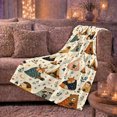 thumbnail image 6 of Woodland Campfire Animals Pattern, Peaceful Cartoon Camping Style for Nature Lovers, Moon Lantern Camp Theme and Just Because Gift, Warm Flannel Blanket for Bedroom Living Room, Home Decor, 6 of 9