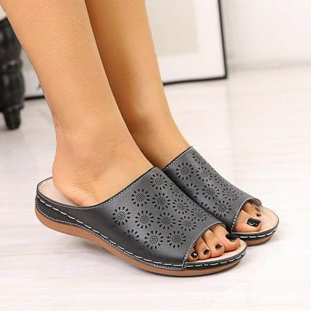 

Fashion Ladies Flat Hollow Slippers Roman Style Spring And Summer Sandals Slip on Slippers for Women Indoor Dusting Slippers for Women Women s Wool Slippers Slippers for Women Indoor Dudes Slippers