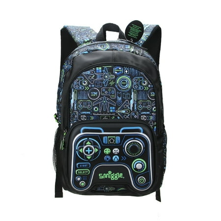 Australia Smiggle Original Children s Schoolbag Boys Backpack Waterproof Black Game Console Handle Bag 7 12 Years Old 16 Inches Walmart