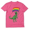thumbnail image 1 of Tstars Mens LGBT Clothing T Rex Rawr Gay Lesbian Rights Support Pride Parade Rainbow Flag Gay Gifts for Husband Gay Shirt for Him Shirts for Men T Shirt, 1 of 6