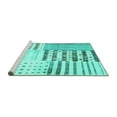 thumbnail image 2 of Ahgly Company Machine Washable Indoor Rectangle Patchwork Turquoise Blue Transitional Area Rugs, 2' x 5', 2 of 4