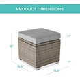 thumbnail image 2 of JJUN Set of 2 Wicker Ottomans, Multipurpose Outdoor Furniture for Patio, Backyard, Additional Seating, Footrest, Side Table w/Storage, Removable Cushions - Cement Gray/Taupe, 2 of 15