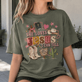 thumbnail image 2 of She Loves Jesus I Can Tell Western Christian Cowgirl Shirt, Faith Graphic Tee, Country Western Religious Shirt, Vintage Jesus Lover Gift for Women, 2 of 6