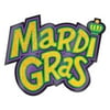 Club Pack of 12 Green, Purple and Gold Glittered Mardi Gras Sign Decoration 16"