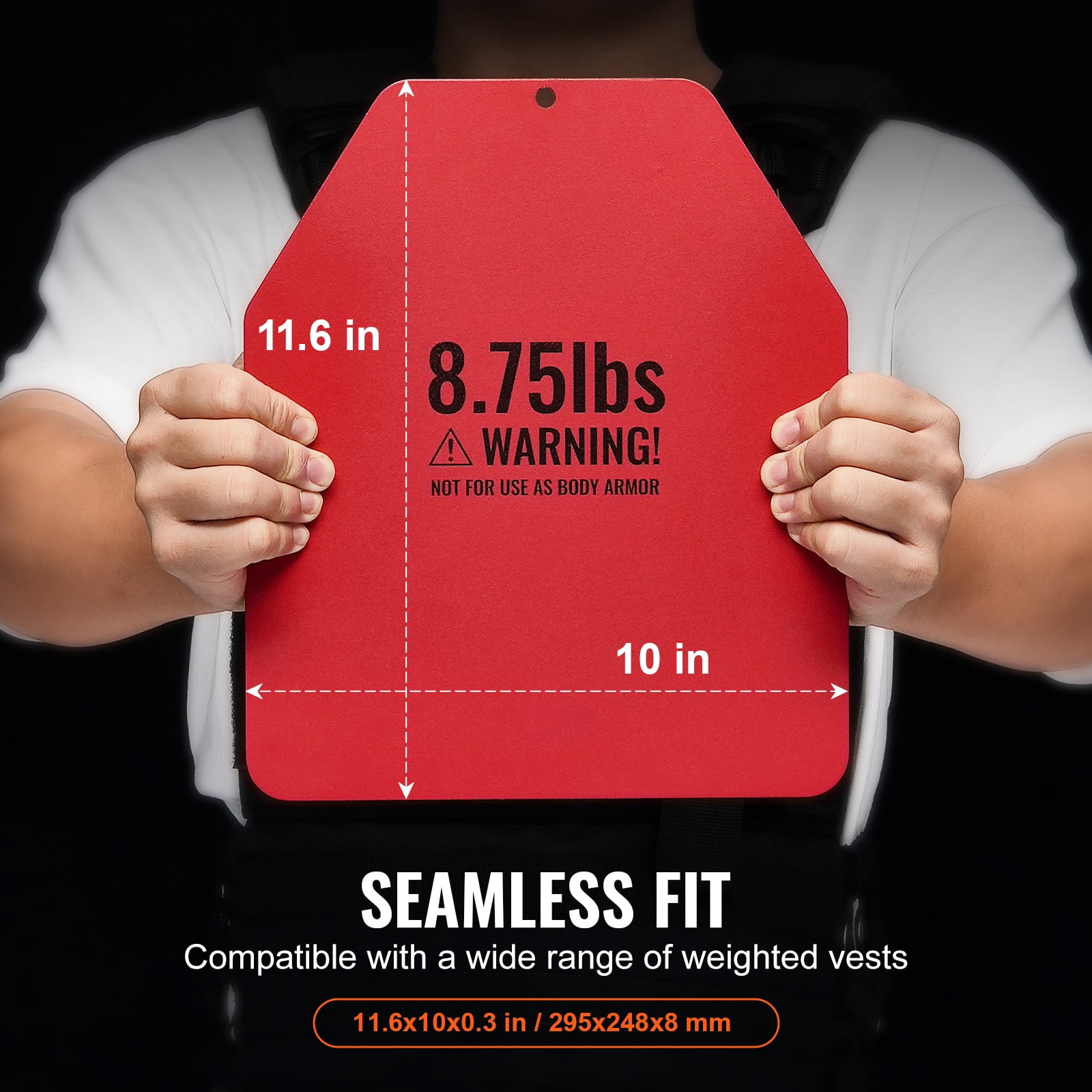 KFFKFF Steel Weight Vest Plates, 8.75 LB Pair, Ergonomic Contoured Design – Ideal for Strength Training, Running, Fitness, and Intense Workouts