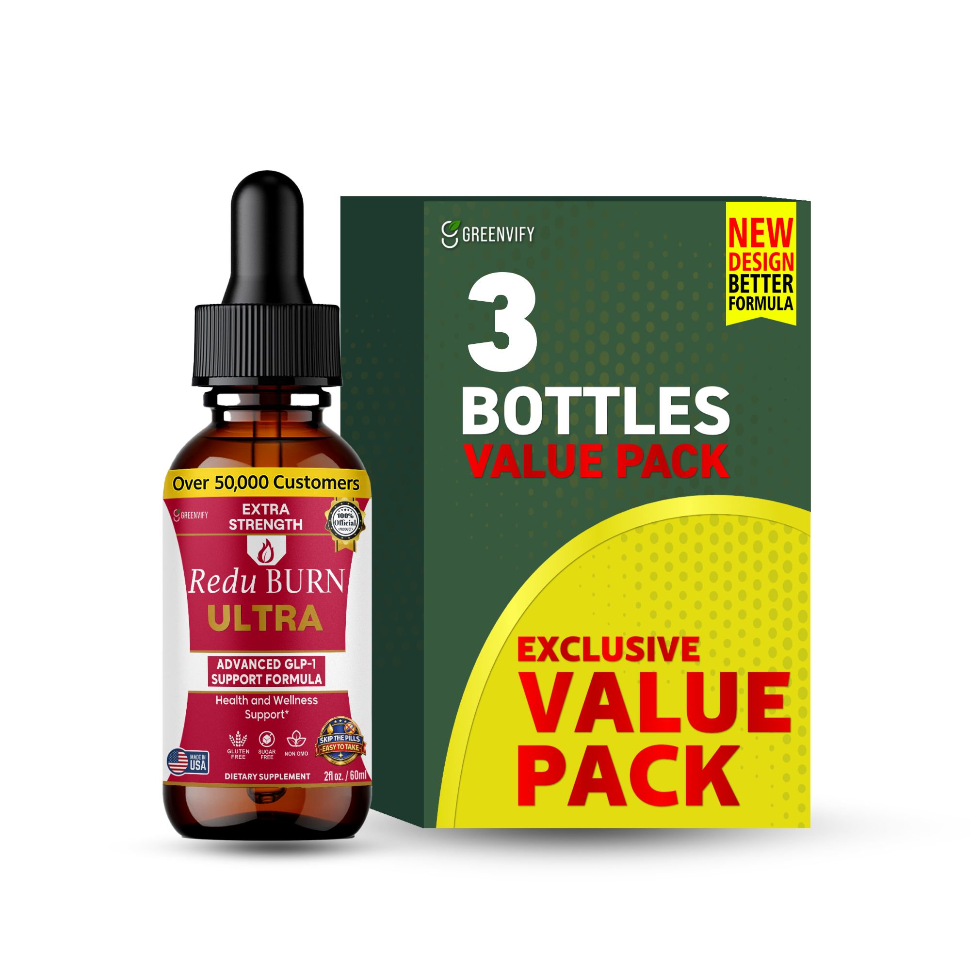 GreenVify Reduburn Ultra Liquid Drops – Daily Metabolism & Weight Management Supplement for Adults
