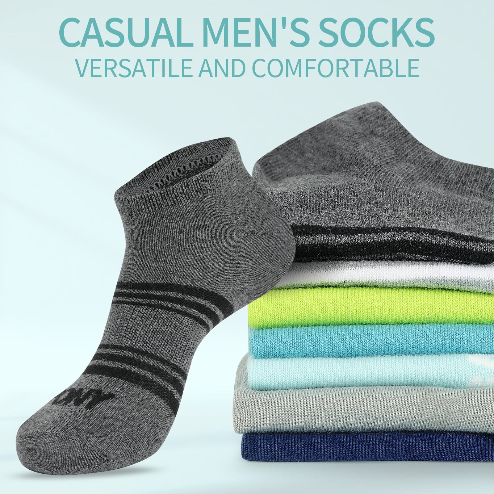 Usavemo 100 Pairs Mens Ankle Socks Bulk Pack Various Moisture Wicking Low Cut Sample Socks Value Sock for Men Size 9-11