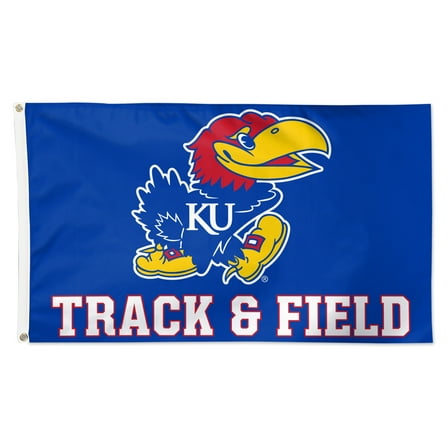 WinCraft Kansas Jayhawks 3' x 5' Track and Field Deluxe Single-Sided Flag