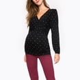 thumbnail image 4 of EGNMCR Blouses et Chemises à Manches Longues à Col Rond pour Femmes Enceintes Allaitement Col en V Manches Longues Volants Blouse Imprimée Hauts Blouse pour Femmes Enceintes, 4 of 9