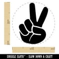 thumbnail image 2 of Peace Hand Sign Self-Inking Rubber Stamp Ink Stamper - Yellow Ink - Medium 1 Inch, 2 of 7