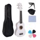 thumbnail image 1 of Juego de ukelele de 21 pulgadas para principiantes Guitarra pequeña de 4 cuerdas Ukelele de madera de tilo con clip para bolsa de transporte y 4 púas, blanco, 1 of 5