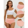 thumbnail image 3 of DARING DIVA Women's Cotton High-Lace Trim Tummy Full Coverage Brief Panties S Pink, 3 of 5
