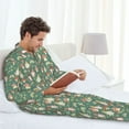 thumbnail image 5 of Bingfone Men's Pajama Set 2 Piece Loungewear PJs, Long Sleeve with Pajama Pants-Mushrooms Gnome, 5 of 7