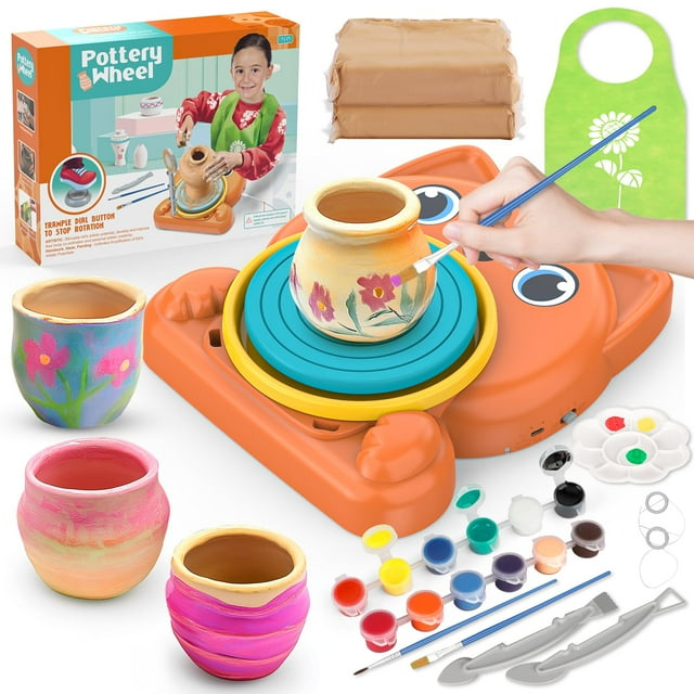 Rueda de cerámica Aujazyble para niños con kit de pintura a partir de 6 a 12 años