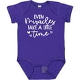 thumbnail image 3 of Inktastic Baby Even Miracles Take a Little Time Boys or Girls Baby Bodysuit, 3 of 5