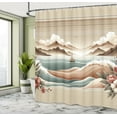 thumbnail image 4 of Ambesonne Nautical Shower Curtain, Serene Horizon Sailboat, 69"Wx70"L, Tan Sepia and Pale Seafoam, 4 of 4