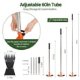 thumbnail image 5 of CKLT 2-in-1 Garden Hoe and Weed Puller Rake, 60 Inch Adjustable Long Handle Weeding Tool Heavy Duty Spring Steel Head with Sand Grain Coating, 5 of 9