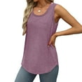 thumbnail image 3 of Fanxing Comfy Tank Tops for Women Summer Loose Fit Sleeveless T Shirts Solid Color Pocket Camisoles Purple,M, 3 of 7