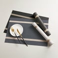 thumbnail image 3 of Table Mat Waterproof Heat-resistant PVC Stripped Pattern Bowl Mat Place Mats for Dining Table, 17.72" x 11.81", 3 of 8