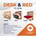 thumbnail image 4 of Hiddenbed Murphy Bed - Murphy Bed with Desk Horizontal & Vertical Pull-Out Stylish Murphy Beds, Ideal Bedroom Space Saving Furniture for Small Places (Maple Finish, Horizontal Queen), 06.03.18, 4 of 6