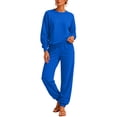 thumbnail image 5 of Stralyhd Two Piece Womens Sets Travel Vacation Long Sleeve Outfit Fall Jogger Tracksuit Fleece Sweat Casual Matching Sets Royal Blue XXL, 5 of 5