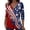 Multicolour-B, variant on Women's 250 Anniversary USA Shirt American Flag Print 3/4 Sleeve Tops Vintage V-Neck 4th July T-Shirts Loose Blouses