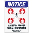 thumbnail image 1 of Social Distancing Sign, Maintain Proper Social Distancing 6 Feet, 18x24 Corrugated Plastic, 1 of 1