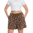 thumbnail image 4 of Cueply Women's Plus Size Shorts Casual Elastic Waist Ruffle Belted Shorts Adjustable Tie Knot Short for Women with Pockets, 4 of 9