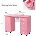 thumbnail image 7 of Ktaxon Nail Table Beauty Salon Tech Station with Electric Downdraft Vent, Pink, 7 of 7