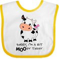 thumbnail image 3 of Inktastic Sorry, I'm a Bit Moody Today Cute Cow Pun Boys or Girls Baby Bib, 3 of 4