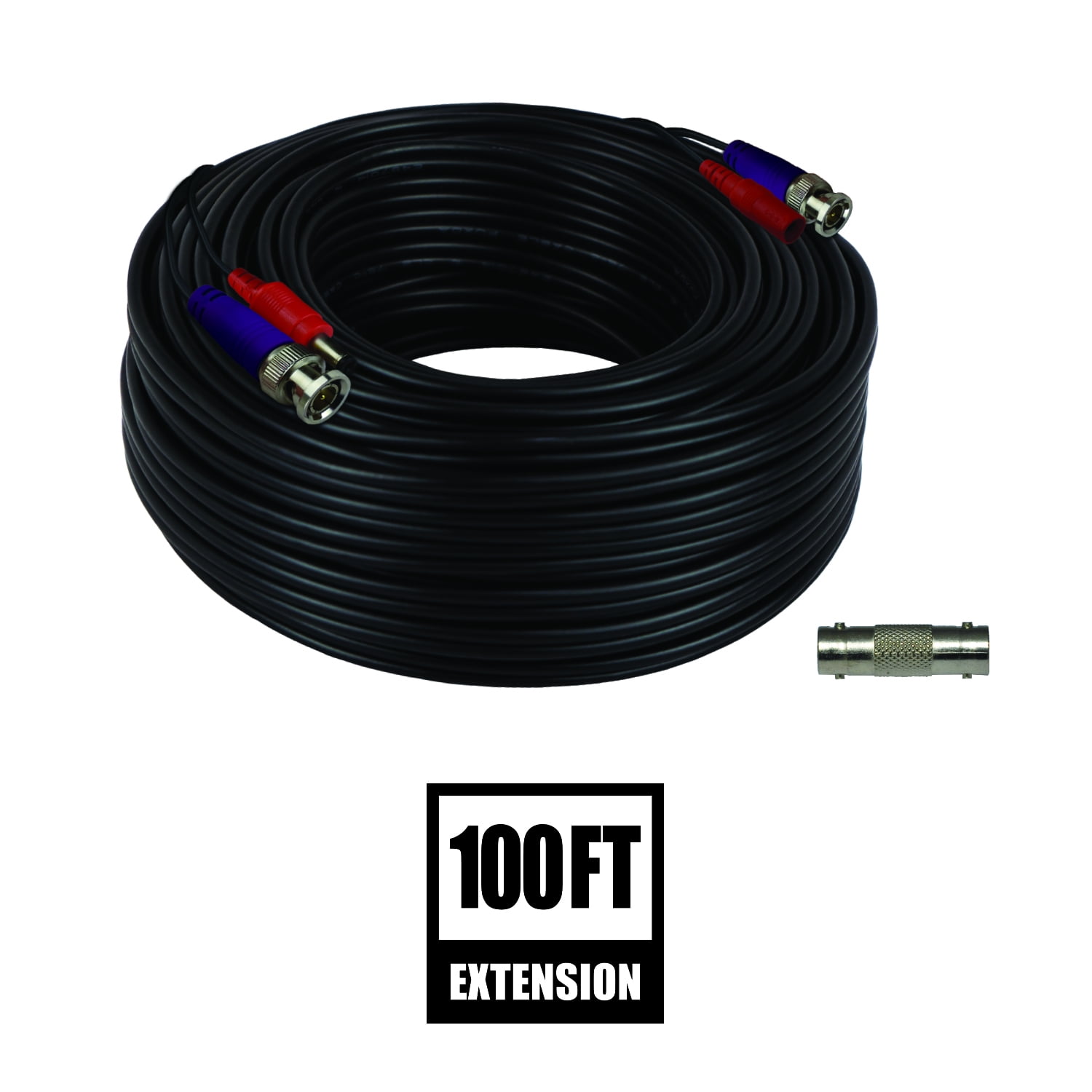 Night Owl 1-Pack 100 ft. In-Wall Rated Video Power Extension Cable with Extension Adapter