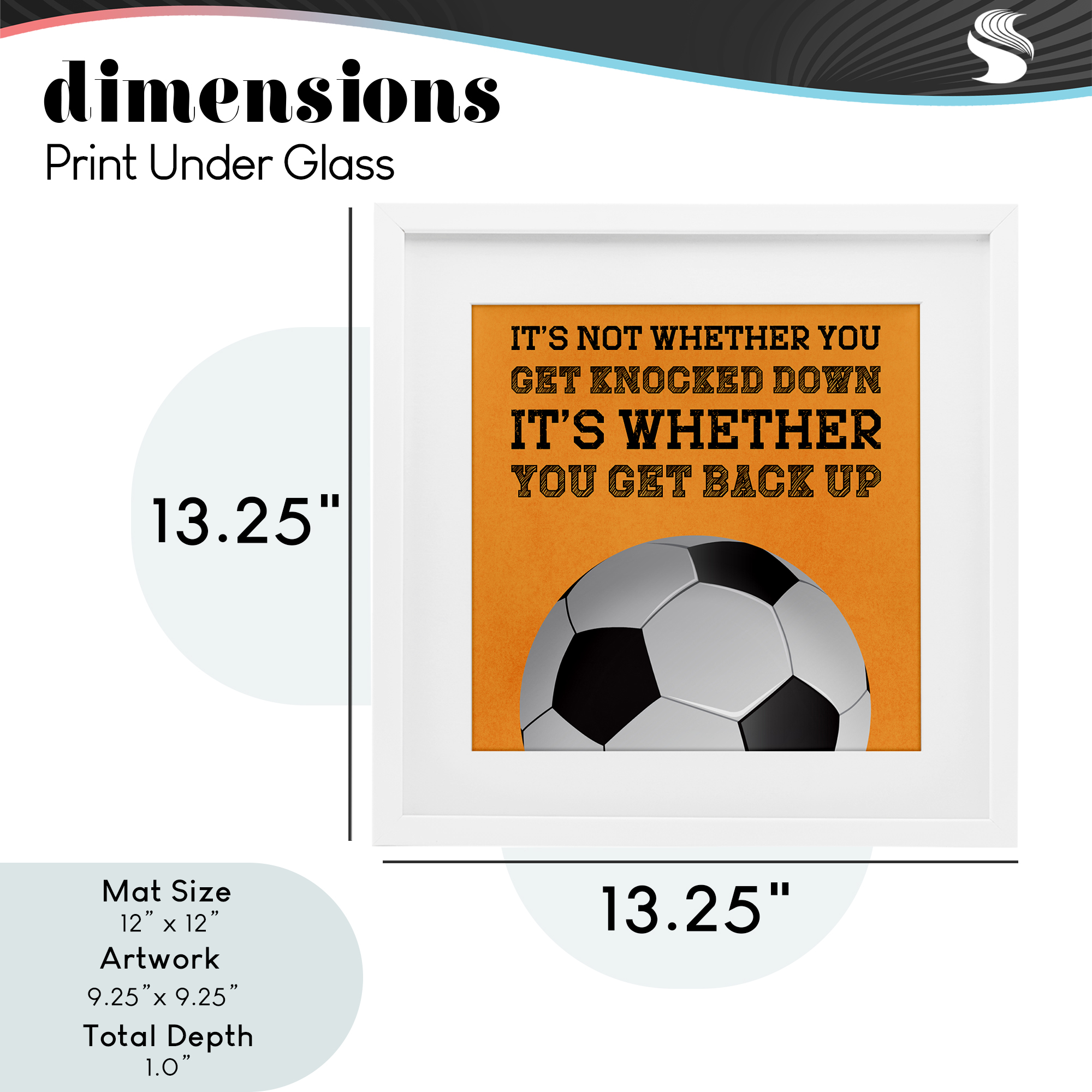 Whether You Get Back Up White Framed Print Under Glass, design by Marcus Prime