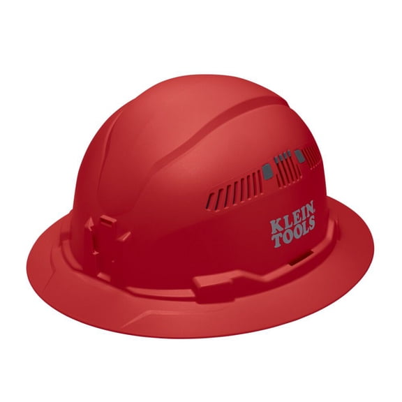 Klein Tools Full Brim Style Vented Hard Hat Red